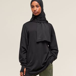 Covered Longline Cotton Long Sleeve Top