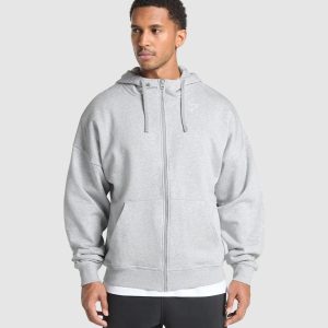 Crest Oversized Zip Up Hoodie